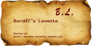 Bordás Levente névjegykártya